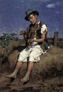 Gyorgy Vastagh Fiddler Gypsy Boy Sweden oil painting artist
